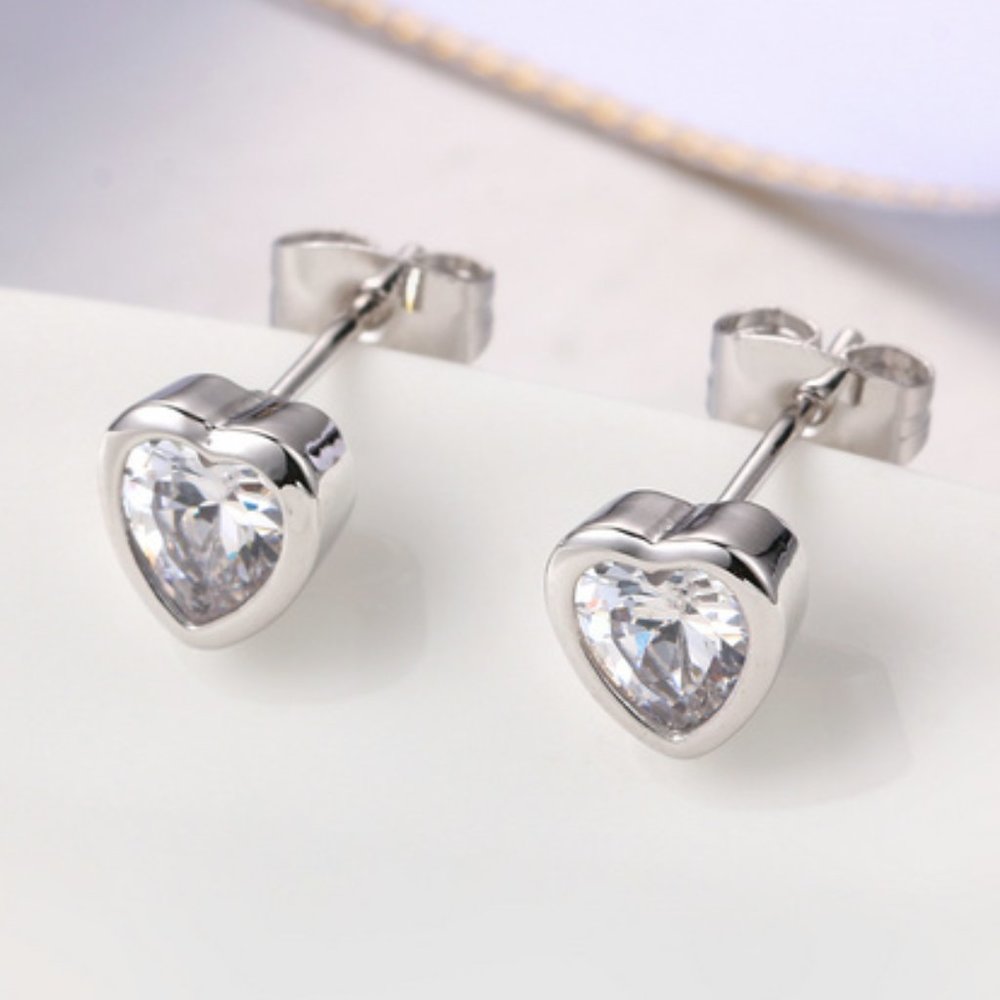 Round Stud Earrings Zircon Micro-Inlaid ZBGJZB00071